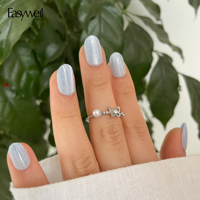 Easywell Nouveau Design 32 pièces Xs Ongles Courts Ovale Effet Œil de Chat à Presser en Acrylique Vente en Gros Pointe d'Ongle en Gel Souple de Luxe avec Emballage Personnalisé