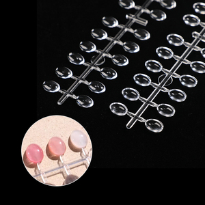 24 cartes de présentation de couleurs d'ongles en acrylique transparent, formes ovales, carrées et en forme de cœur, pour table de manucure - Product Image 1