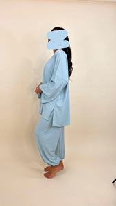 ウィルソン モデスト ブルキニ ワイドレッグパンツ付き モデスト ブルキニ 固定ヒジャブ ボタン付き 3ピースセット ブルキニ 新デザイン ファスナー袖 - Product Image 4
