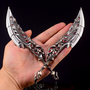 Jeu intrépide entourant le métal Arts et artisanat ornements Flood <span class=keywords><strong>Rage</strong></span> Flame Double coupe tout métal en alliage de Zinc modèle porte-clés - Product Image 5