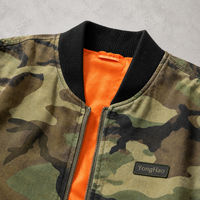 Veste bomber camouflage pour homme sur mesure OEM ODM, veste de pilote rembourrée, poches utilitaires, streetwear, fabricant de vêtements sur mesure