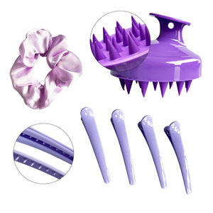 12 pezzi una spazzola per massaggio del cuoio capelluto districare il flacone Spray a pettine cavo viola rosa nero - Product Image 4