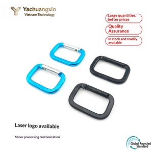 Square aluminum alloy climbing carabiner, bulk price, all black metal <b>quick</b>-<b>link</b> carabiner, bag strap hook - Product Image 2