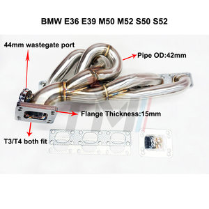 Collettore Turbo TM Performance SS304 a Montaggio Superiore Rinforzato per <span class=keywords><strong>BMW</strong></span> <span class=keywords><strong>M50</strong></span> M52 S50 S52 E36 E39 T3/T4 1990-2001 - Product Image 2