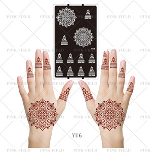 Mới Tùy Chỉnh Tự Dính Tạm Thời Mandala Henna Hình Xăm Dán Stencil Sexy Ấn Độ Tay Sơn Mặt In Ngón Tay Nước Trái Cây Phun - Product Image 6