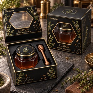 Caja de Regalo Personalizada con Logotipo THYME HONEY, Base Rígida, Tapa con Cierre Magnético, Impresión Brillante CMYK, Caja de Cartón Gris Personalizada OEM - Product Image 3