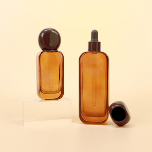 Customized brown glass bottle dropper bottle Essential oils aromatherapy cosmetics Container Empty with glass pipette - Product Image 1