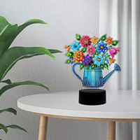 Lampe de chevet en acrylique double face avec peinture diamantée de Noël, lampe de nuit multifonctionnelle en diamant, lumière LED en strass