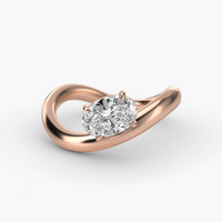 2CT Oval Kesim Çapraz Geçişli Tektaş Laboratuvar Üretimi Elmas Nişan Yüzüğü 14K/18K Som Altın IGI Sertifikalı CVD/HPHT Özel Yapım