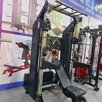 Máquina Smith Multifuncional de Alta Resistencia con Jaula de Potencia y Rack de Sentadillas con Cable Cruzado para Entrenamiento de Fuerza Corporal
