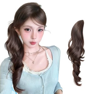 Domestic Brands - Peluca trenzada sin pegamento de fibra Kanekalon con cola de caballo lateral vintage para mujer, Py682 58 - Product Image 1