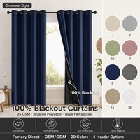 Cortinas Térmicas Opacas con Ojales, Paneles de Cortina de Poliéster de 95 g/m², Color Sólido, Modernas, Reducción de Ruido, para Todas las Estaciones