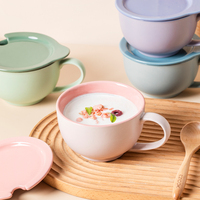 Tasse à café en céramique, grande taille, colorée, micro-ondes, soupe, céréales, grès