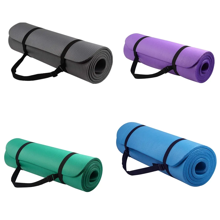 2020 Duolite Thick Eco Friendly Non Slip NBR Yoga Exercise Matswith Carrying Strap