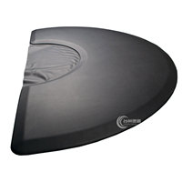 Tapis de sol anti-fatigue demi-cercle noir pour chaise Salon de beauté tapis de chaise de bureau épais