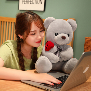 Bán buôn dễ thương Gấu bông với hoa hồng tốt nhất Valentine của món quà ngày hugable đồ chơi sang trọng đầy với PP bông - Product Image 4