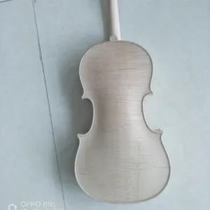 Violín blanco hecho a mano, arce flameado, sin barnizar, de alta calidad - Product Image 1