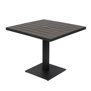 Ensemble de salle à manger d'extérieur pour restaurant, tables et chaises en aluminium et polybois, table ronde en plastique vieilli pour café et <span class=keywords><strong>bistrot</strong></span> - Product Image 3