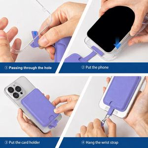Portefeuille magnétique personnalisé pour cartes téléphoniques avec dragonne anti-perte en cuir PU – Accessoire de téléphone pour cadeaux d'affaires - Product Image 4