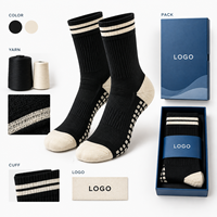 Chaussettes de football antidérapantes avec pointes renforcées, noires et ivoire, en Spandex et Nylon, semelle antidérapante, ajustement parfait pour les bottes, talon et pointe renforcés