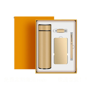 Chai Nước Hiển Thị Nhiệt Độ Logo Theo Yêu Cầu + Sạc Dự Phòng + Bút + Ổ Usb Flash Bộ Quà Tặng Khuyến Mãi - Product Image 1