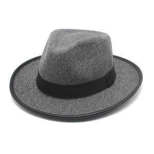 Sombreros Fedora de ante para hombre con borde cubierto, venta al por mayor, sombrero de Panamá mexicano de ala ancha plana - Product Image 5
