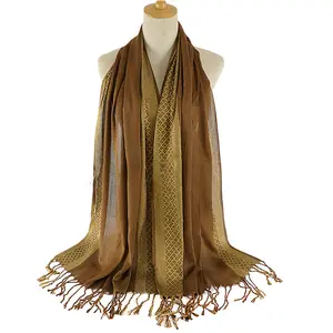Hot Selling New Shimmer Schal Wrap Gold Shinny Glitter Hijab Blase Chiffon Hijab Schals Lady Schal Stirnband Muslim Hijab Schal
