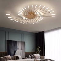 Plafonnier de chambre à coucher moderne et simple, forme de feux d'artifice créatifs, ambiance nordique, luxe léger