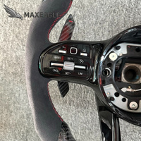 Volant personnalisé en fibre de carbone forgée avec des paillettes rouges pour Mercedes Benz AMG, amélioration de voiture personnalisée, pièces de rechange automobiles