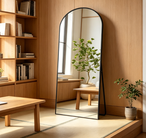 Heavenly <b>Mirror</b> Arched Full Length Mouth Blown Wooden Framed Decorative Standing Vanity <b>Floor</b> <b>Mirror</b> for Bedroom Salon - Product Image 4