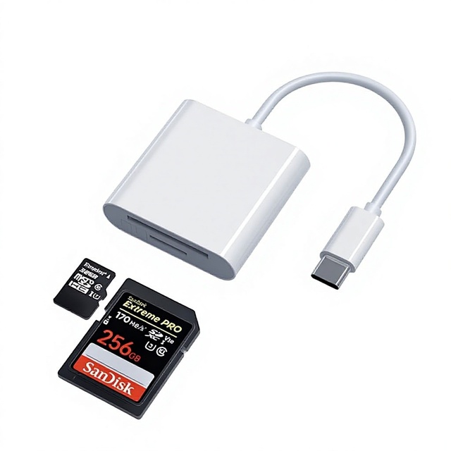For Mobile Phone Type-C Card Reader for SD and TF Cards with C Port Adapter