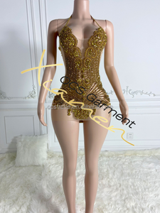 Ocstrade Beaded Applique Rhinestone Party Dinner Birthday Cocktail Dresses Women <strong>Pu</strong> <strong>Leather</strong> Bodycon Club Dresses Sexy New 2024 - Product Image 5