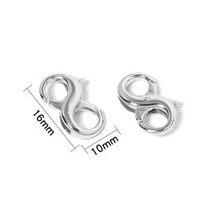 Accessoire de bijoux <span class=keywords><strong>à</strong></span> faire soi-même, en acier inoxydable, infini, Double face, <span class=keywords><strong>collier</strong></span>, lien, boucle, fermoir, Clip - Product Image 2