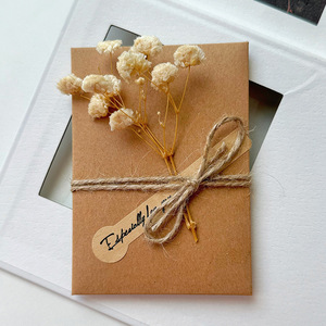 <span class=keywords><strong>Carte</strong></span> de vœux artisanale en fleurs séchées, <span class=keywords><strong>anniversaire</strong></span>, Saint-Valentin, papier kraft, rétro, personnalisée, Noël, <span class=keywords><strong>gratuite</strong></span> - Product Image 4
