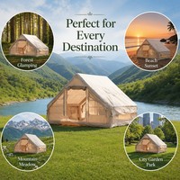 Cabane de glamping gonflable haut de gamme - Tente automatique imperméable 420D ultra résistante pour l'extérieur (États-Unis/UE)