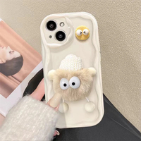 Funda de Teléfono para Chica de TPU y Silicona de Peluche con Dibujos Animados, Protección Completa de Cámara Estilo Coreano de Instagram para iPhone 17 Pro Max 16 Plus 15 14