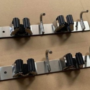 Stainless Steel <b>Hook</b> <b>Rails</b> Wall Mounted Bathroom Cleaning Supplies Storage Organizer Durable Metal Rectangle Sh116 - Product Image 1