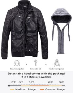 Chaqueta de Motocicleta Negra <span class=keywords><strong>para</strong></span> Hombre, Cuero Sintético PU, Chaqueta Premium Personalizada OEM ODM, Ropa Exterior al por Mayor <span class=keywords><strong>para</strong></span> Otoño, Estilo Casual - Product Image 4