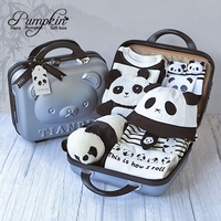 Coffret Cadeau Bébé Multi-Pièces Style Chinois Imprimé Panda 100% Coton Adouci Prêt pour l'Hiver Neutre 0-3 Mois Toutes Saisons