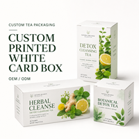 Boîte en carton pliable SBS 18pt couleur pleine, en carton blanc, pour emballage de thé détoxifiant premium, emballage personnalisé pour la vente au détail