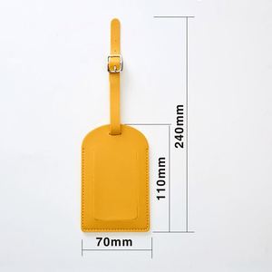 Custom PU Leather Luggage <b>Tags</b> Airplane Suitcase Name <b>Tag</b> Vertical Flap PU Boarding Pass with <b>ID</b> Window and Strap for Travel - Product Image 2