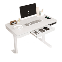 Bureau électrique en verre trempé réglable en hauteur avec fonction de levage Bureau d'ordinateur