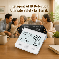 Tensiomètre intelligent Bluetooth pour le bras supérieur, écran LCD ultra-large, alerte ECG AFIB, dispositif médical, prix d'usine, CE