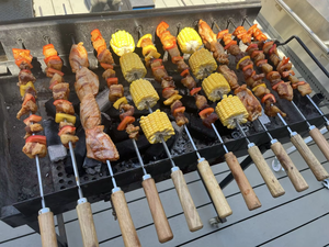 Ensemble de 12 brochettes de <span class=keywords><strong>kebab</strong></span> en acier inoxydable de 5 mm pour grillades chypriotes, idéal pour les rôtisseries et les barbecues d'extérieur - Product Image 3