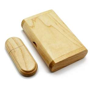 价格更低16gb枫木椭圆形usb 2.0记忆棒闪存驱动器带木箱