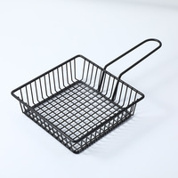 Nouveau panier à frites en fer avec poignée, mini passoire créative en maille pour la présentation des aliments sur le bureau