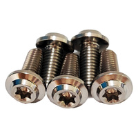 Baut Titanium GR5 M5*14mm Berkualitas Tinggi Kepala Flens Payung Baut Torx Dalam Laris Manis Sekrup Rem Kepala Flens Taper
