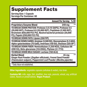 Fabricante de Suplementos Nutracéuticos para la Salud Digestiva, Enzima Digestiva con Bromelina y Papaína, 60 Cápsulas para la Salud Digestiva - Product Image 5