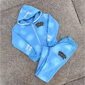 Sweat à capuche zippé avec logo imprimé personnalisé vente en gros de sweats à capuche en polaire lourde de haute qualité délavés au soleil pour hommes
