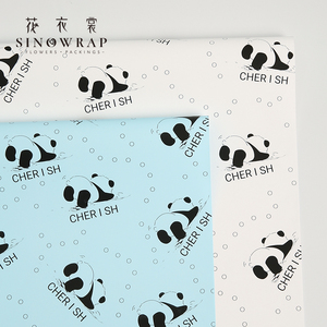 2025 SINOWRAP nouvelle fleur papier d'emballage <span class=keywords><strong>Panda</strong></span> motif 55*55CM 65Micro étanche emballage fleuriste fournitures nouvel an - Product Image 6
